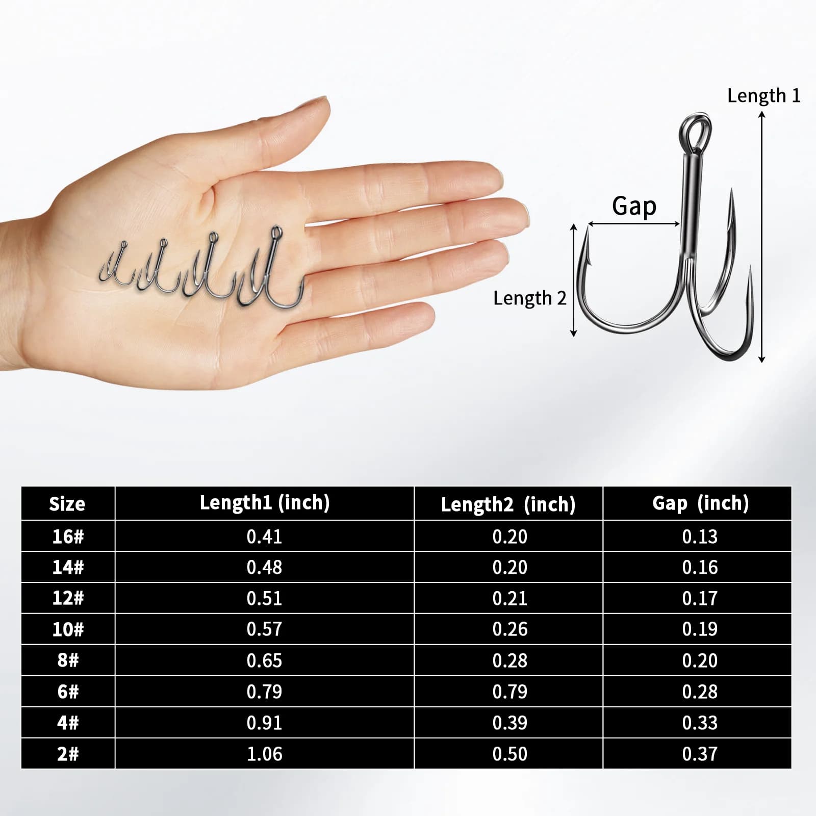 Hameçons Triple Pointe en Acier Carbone Haute Résistance, 15 Pcs