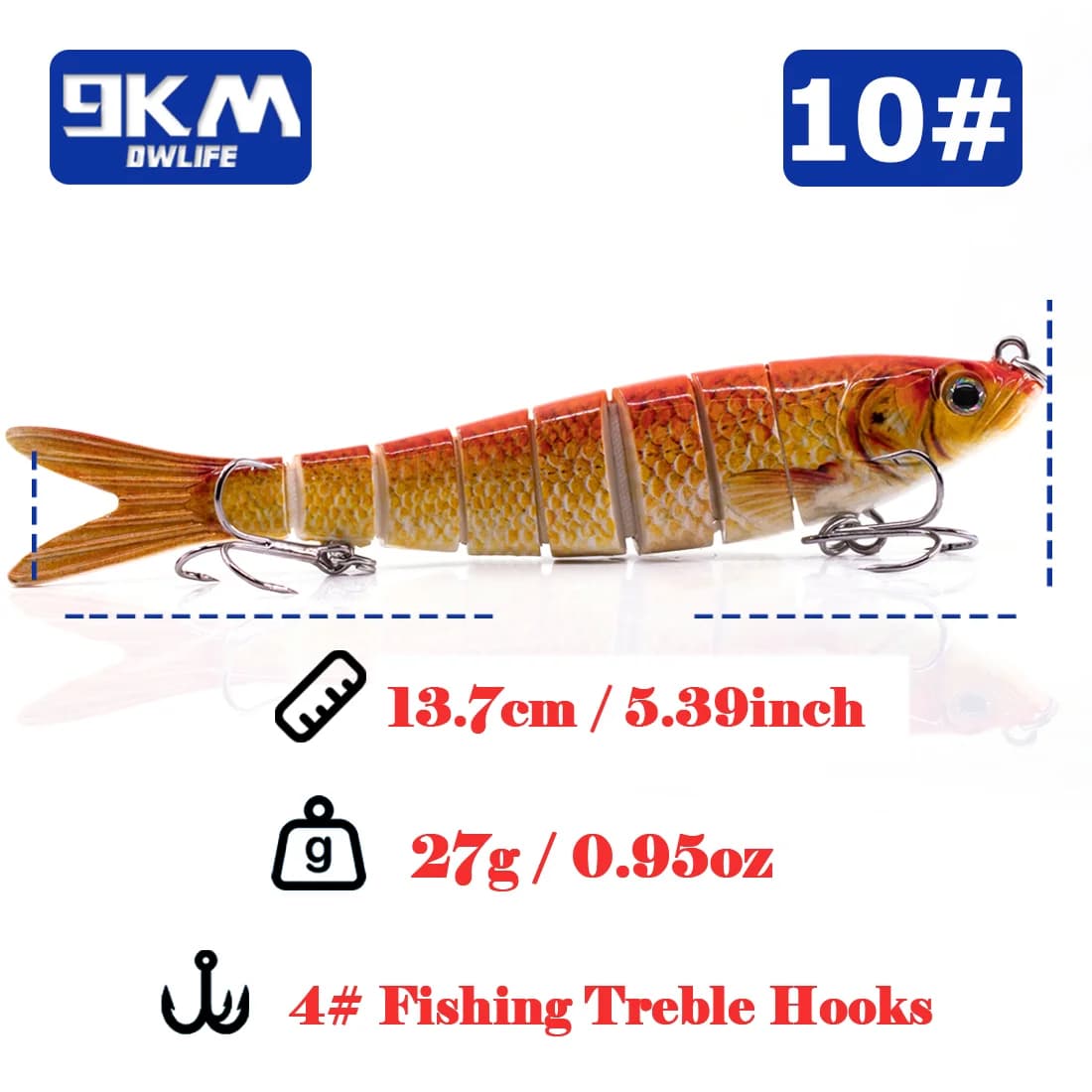 Leurre Swimbait Multi-Articulé à Immersion Lente 27g
