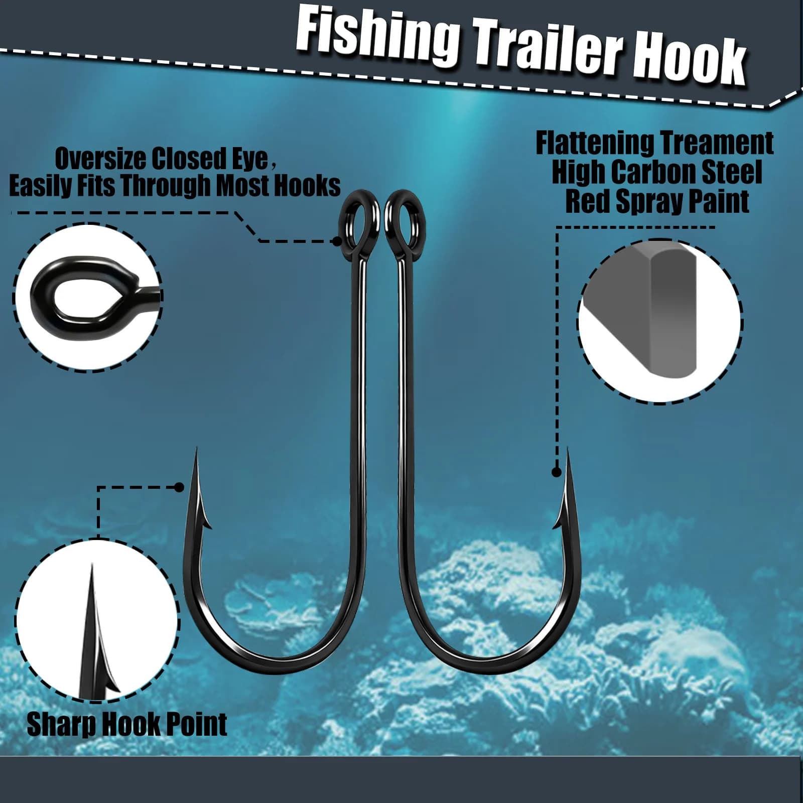 Hameçons Trailer pour Spinnerbaits, 50-200pcs