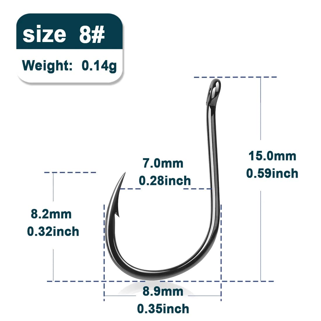 Hameçons J à œillet cerclé pour poulpe, 50 pcs