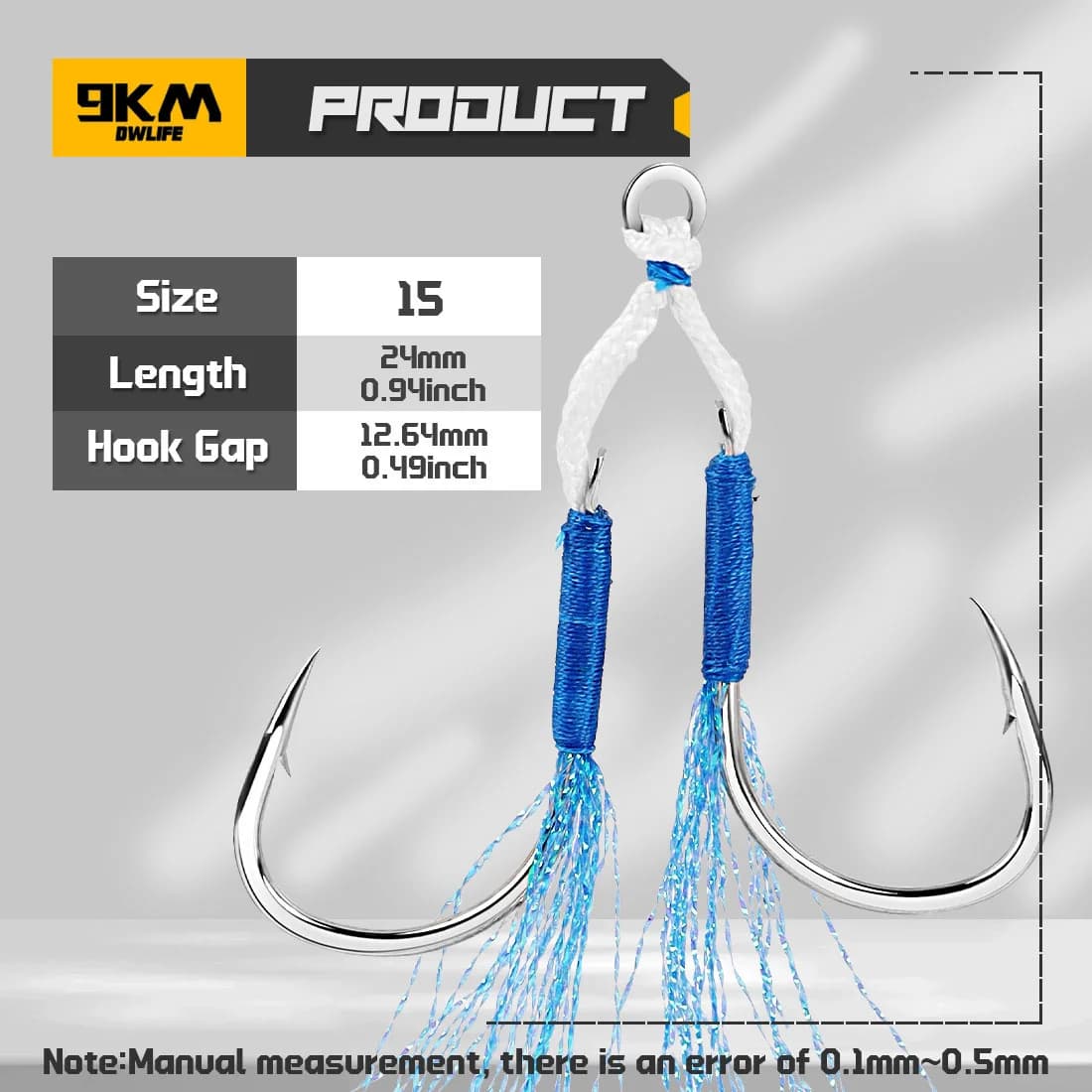 Hameçon d'Assistance Jigging avec Plumes Bleues, 10-20 Pcs