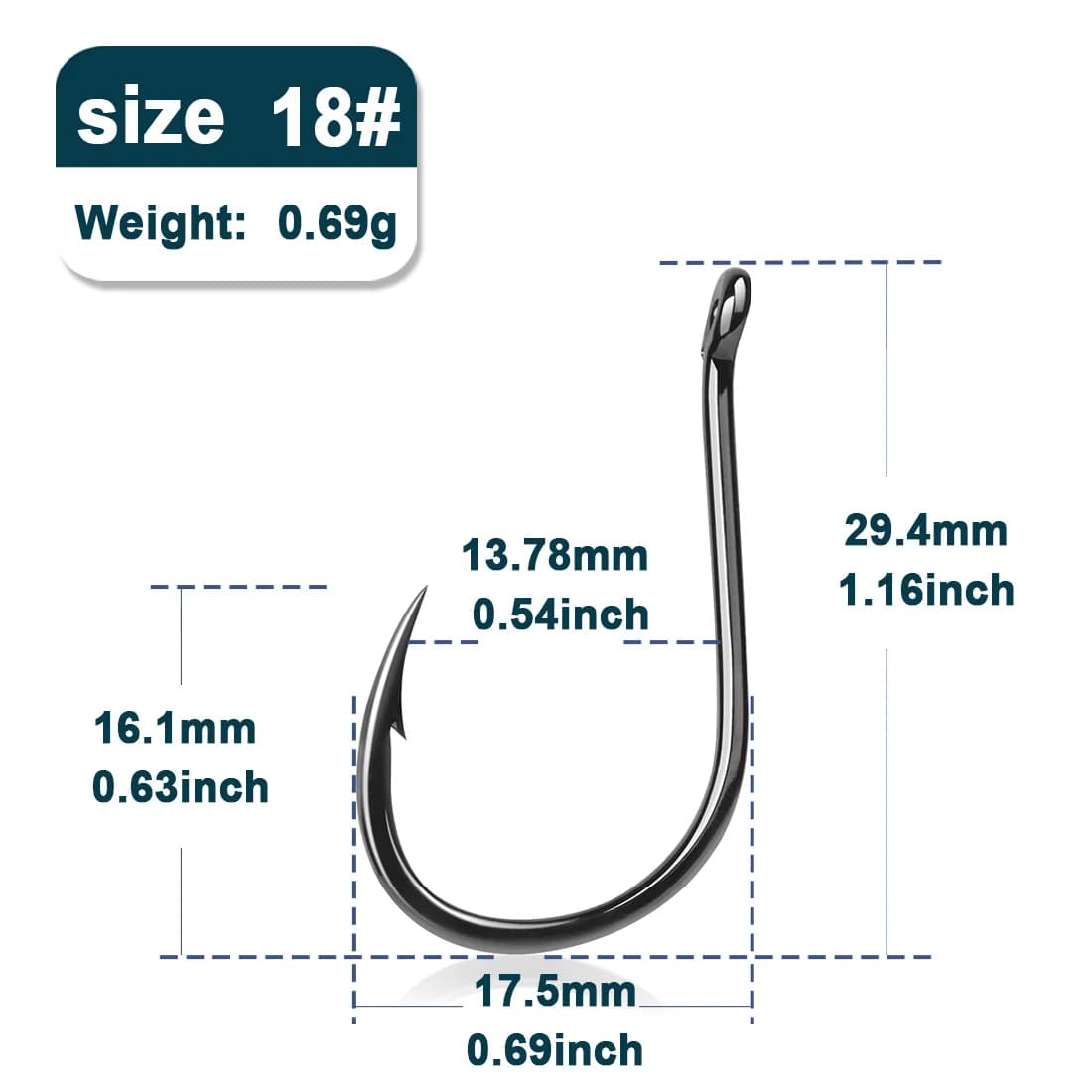 Hameçons J à œillet cerclé pour poulpe, 50 pcs