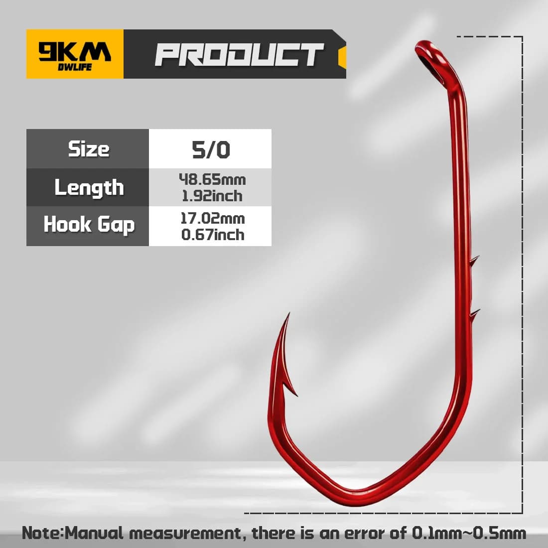 Hameçons offset rouges avec porte-appât style ver V-bend