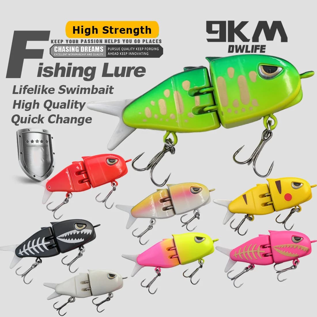 Mini VIB Swimbait Leurre à Coulement Lent avec Yeux 3D