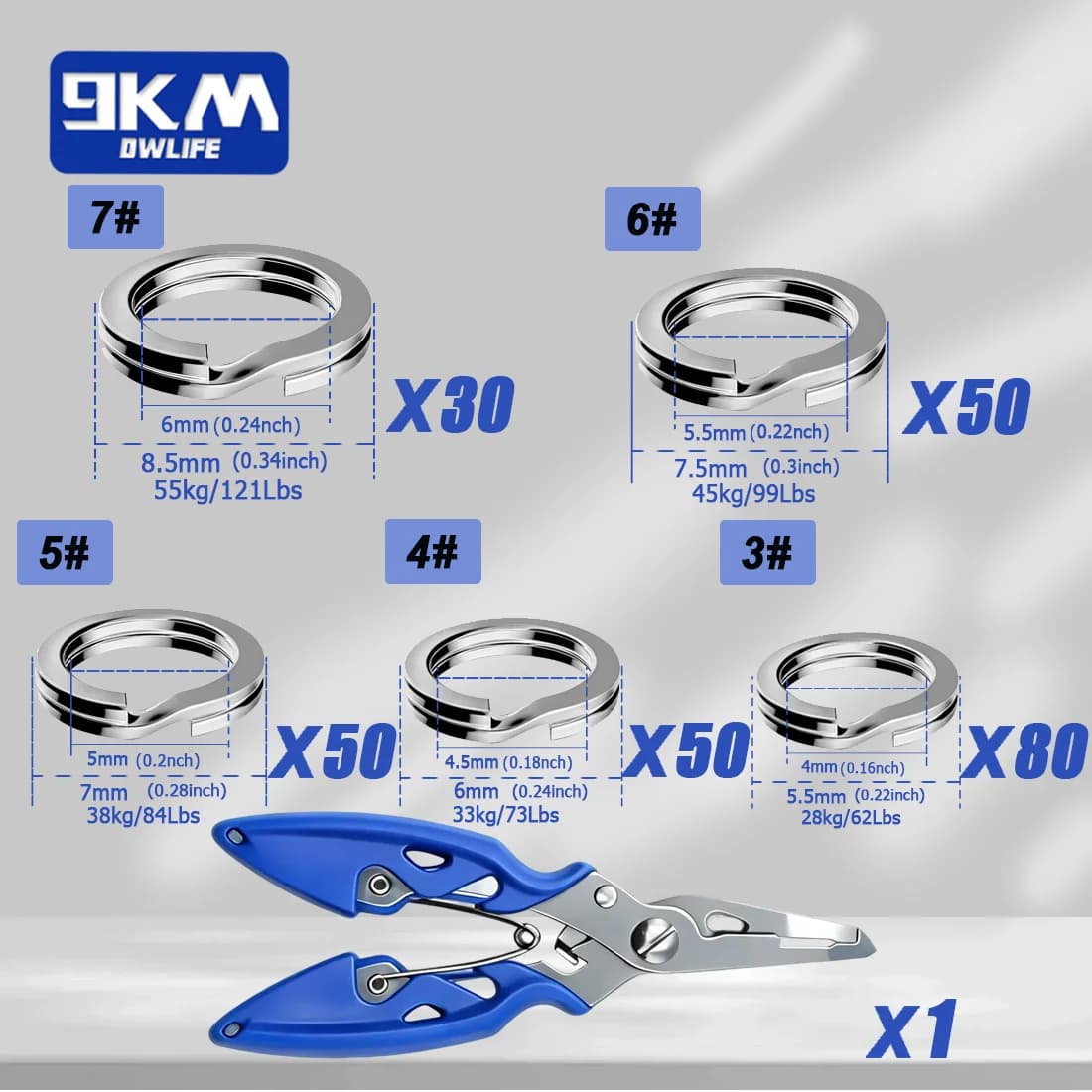Kit Anneaux brisés et pinces 260-280pcs