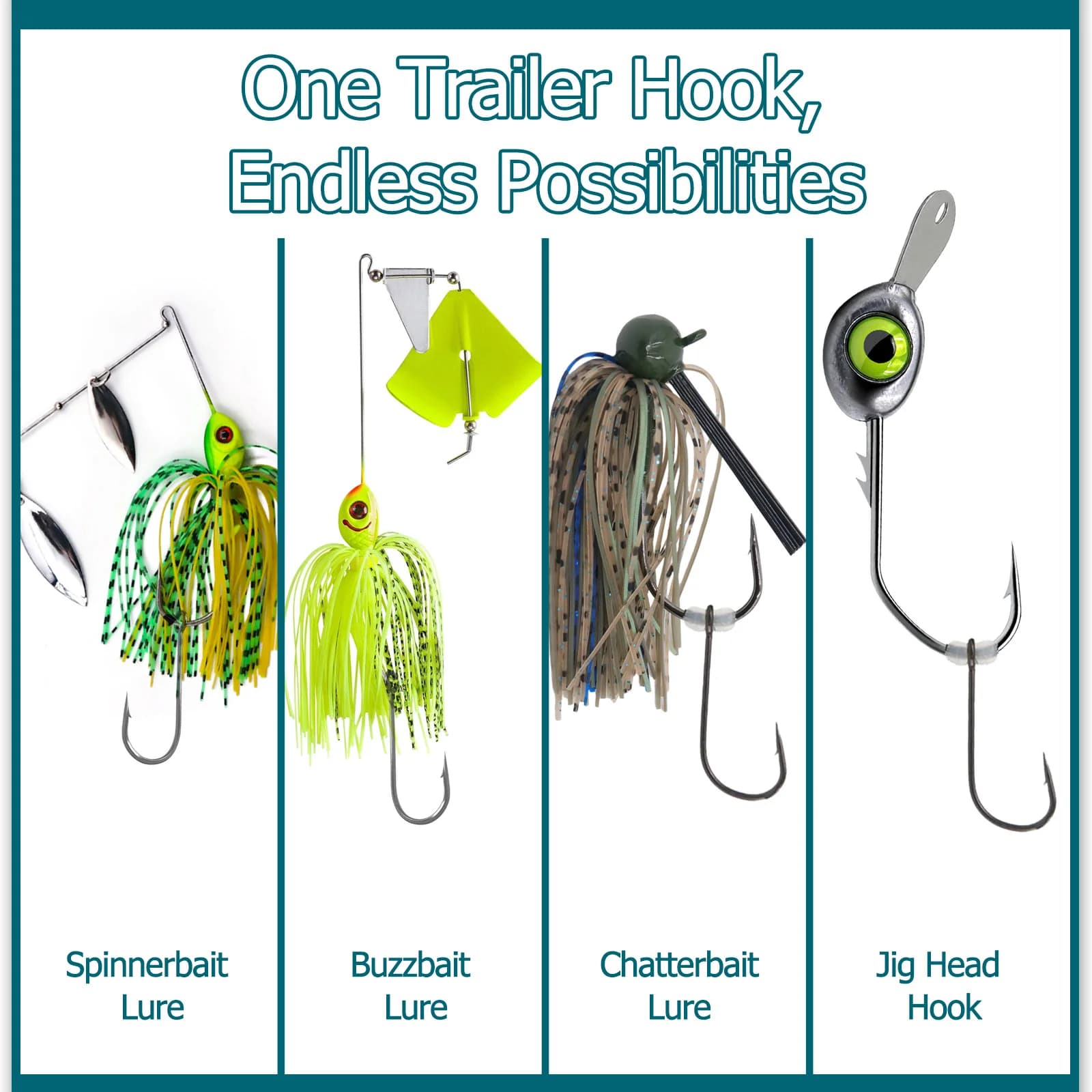 Hameçons Trailer pour Spinnerbaits, 50-200pcs